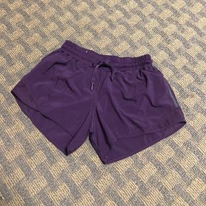 Purple lululemon hotty hot shorts